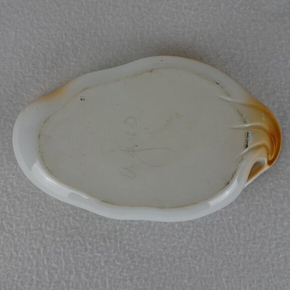 Floral Trinket Dish Oval Porcelain Ceramic Key Jewelry Vintage Old Money Signed - Picture 5 of 8